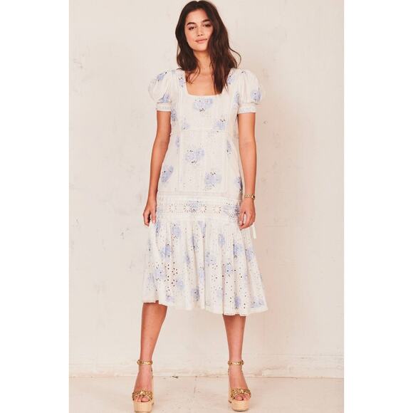 LoveShackFancy Reggie dress in morning mist sz 6 - Picture 1 of 14